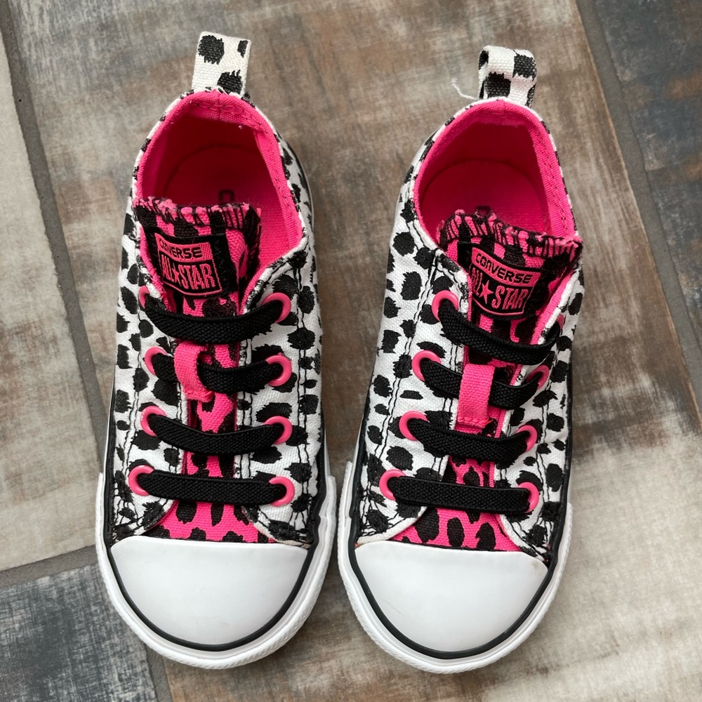 Leopard/hot pink Converse (toddler girl)